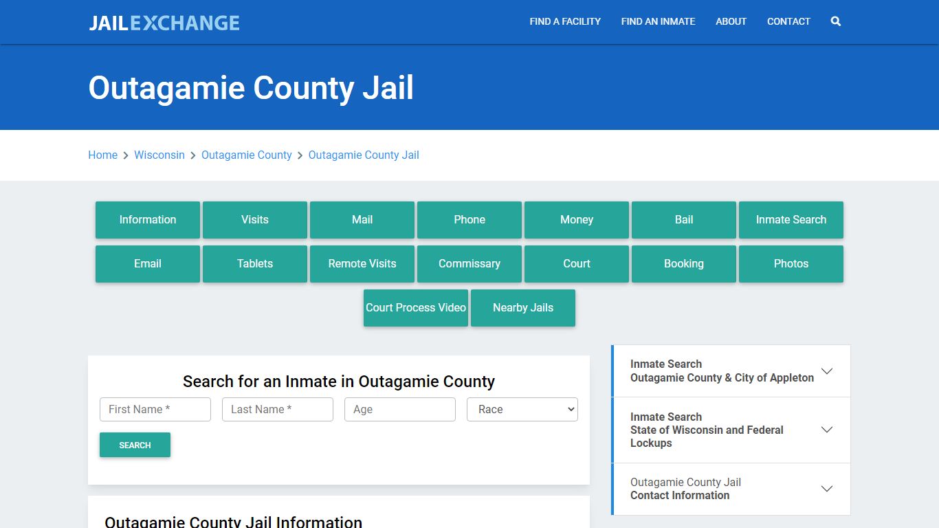 Outagamie County Jail Roster Lookup, WI, Inmate Search